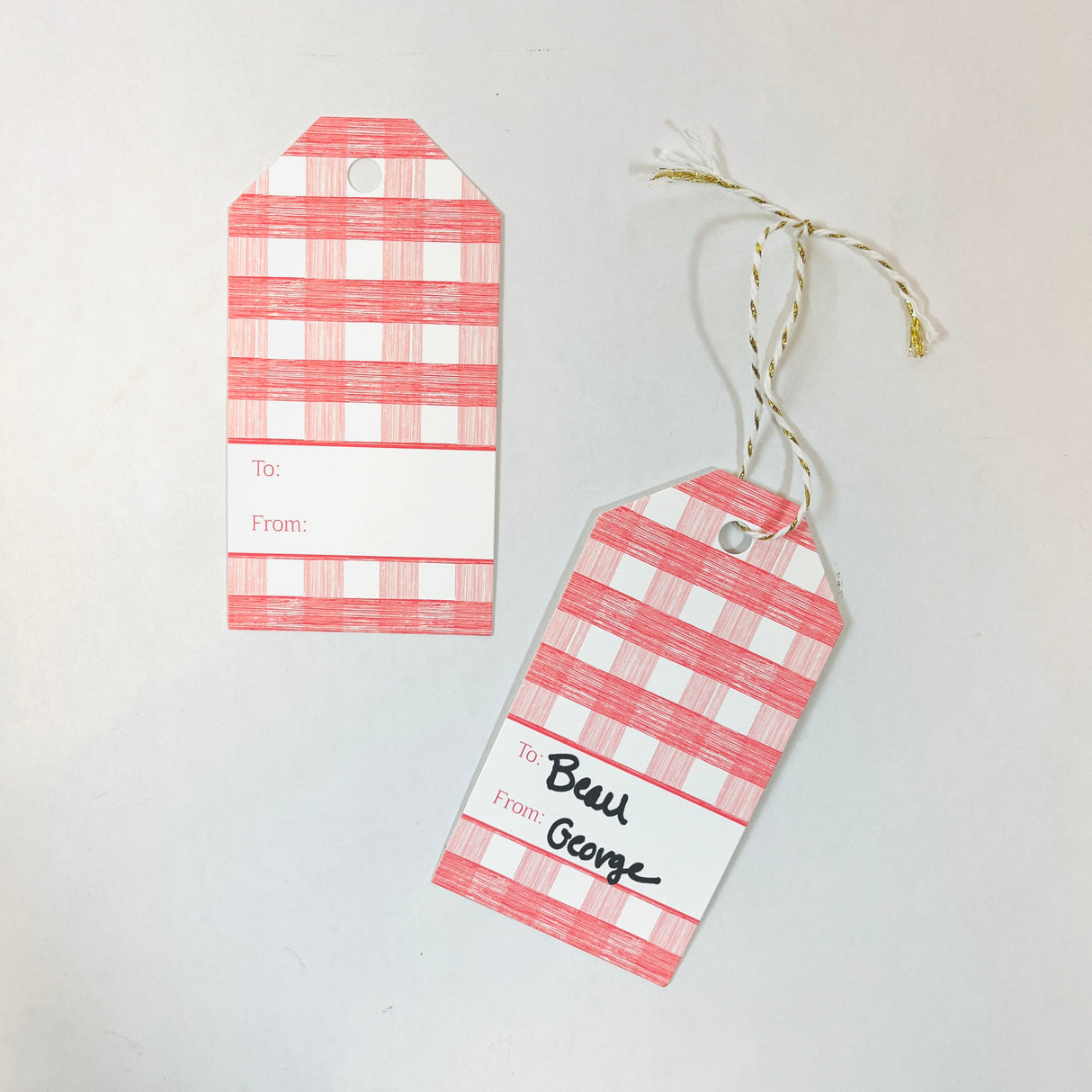 Coral Gin Lane Gift Tags, Pack of 10