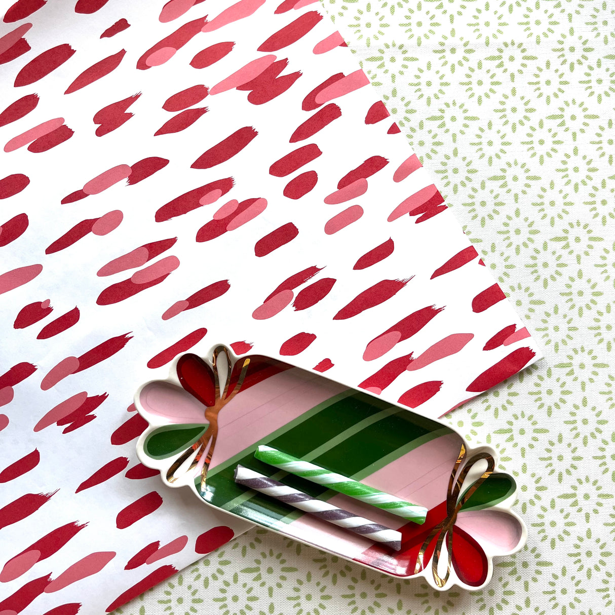 Club House Red 12' Paper Christmas Table Runner