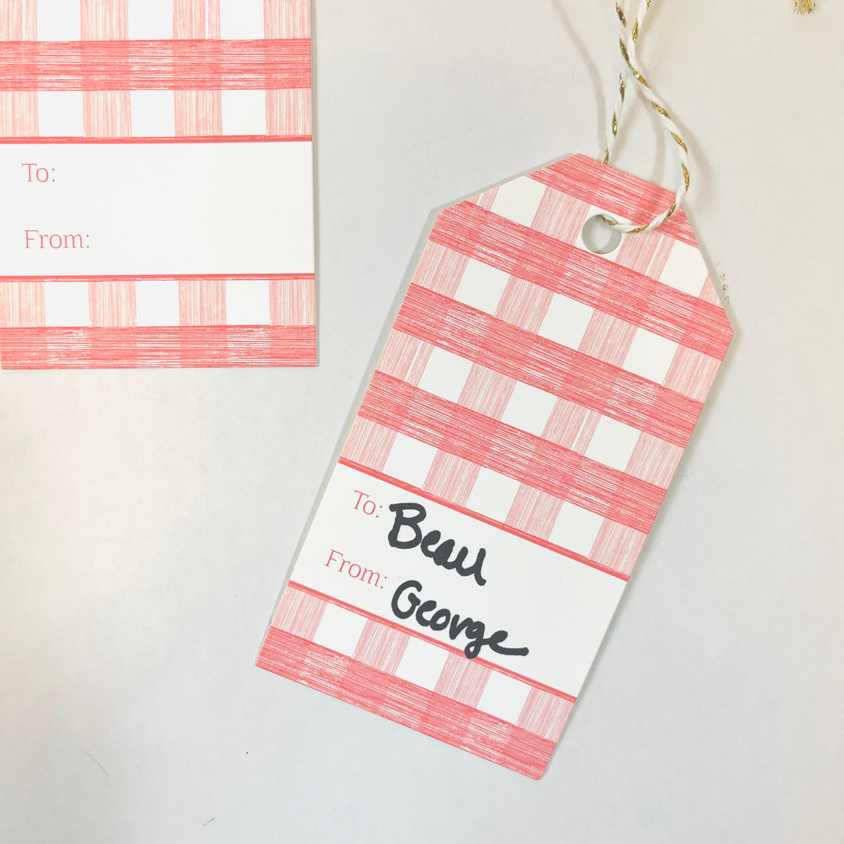 Coral Gin Lane Gift Tags, Pack of 10