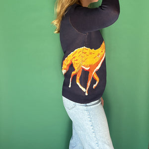 Cotton Navy Fox Sweater