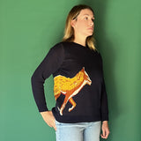 Cotton Navy Fox Sweater