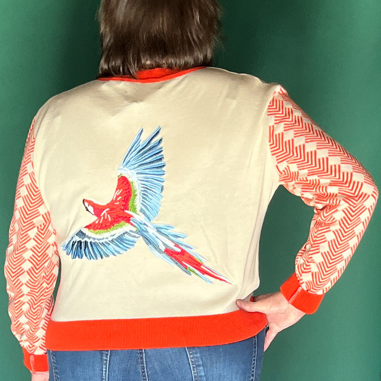 Cotton Parrot Holiday Cardigan Sweater