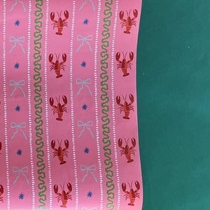 Ribbon and Lobster Gift Wrapping Paper