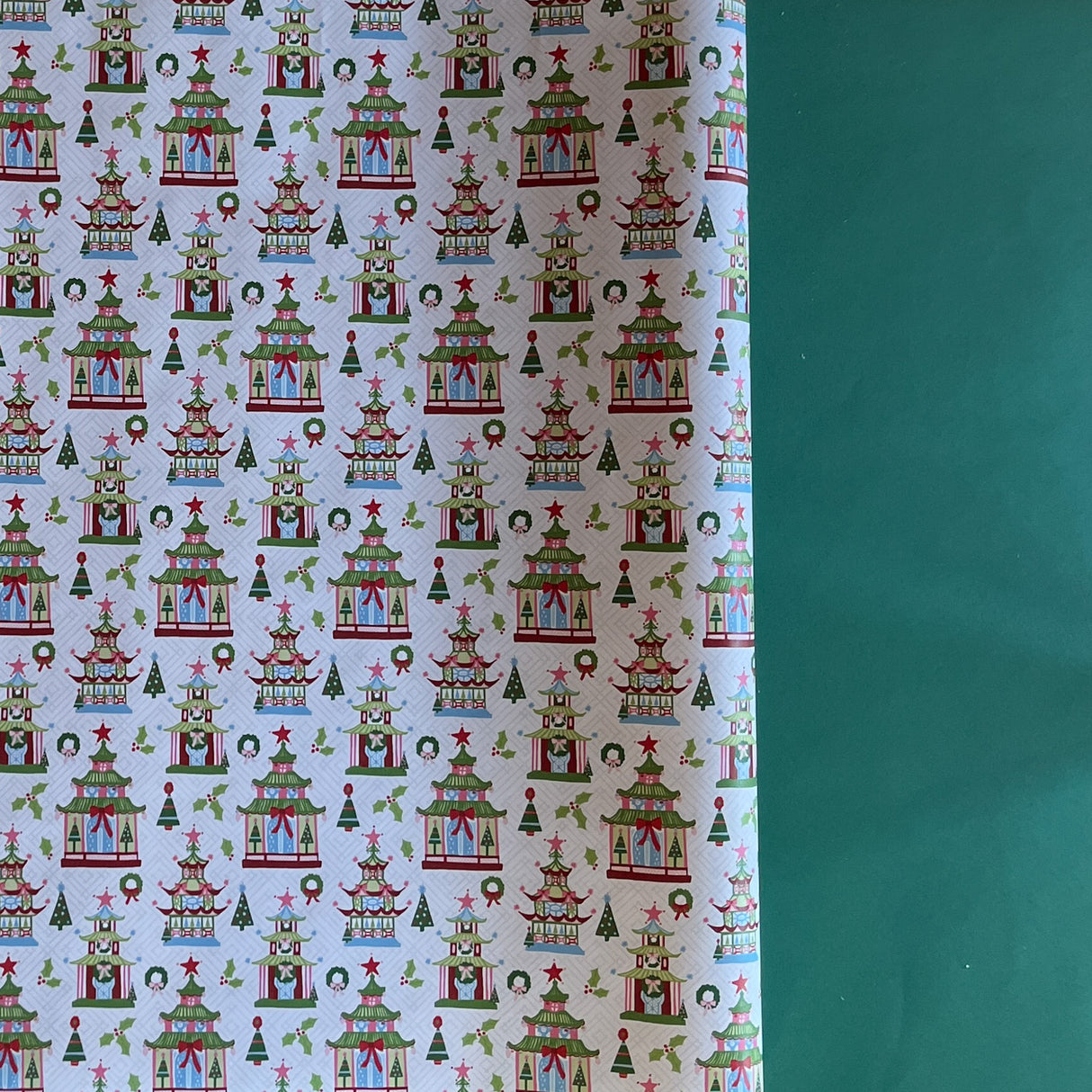 Festive Pagoda Colorful Christmas Wrapping Paper