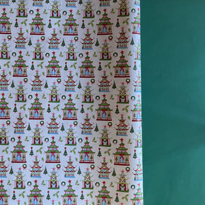 Festive Pagodas Christmas Gift Wrapping Paper