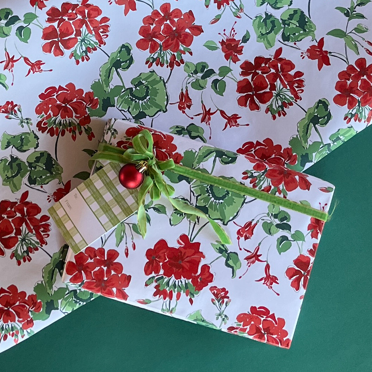 Cottage Grove Geranium Red Gift Wrapping Paper