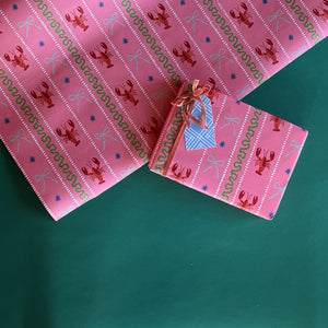 Lobster/Ribbon Christmas Gift Wrapping Paper