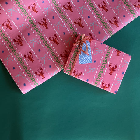 Lobster/Ribbon Christmas Gift Wrap Set