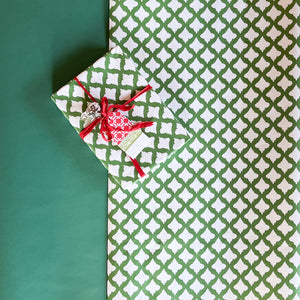 Holiday Lattice Forest Green Christmas Gift Wrapping Paper