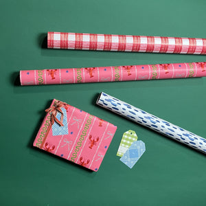 Lobster/Ribbon Christmas Gift Wrap Set