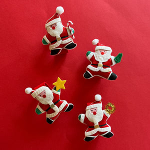 Satin Santa w/Gifts Napkin Rings, Set of 4