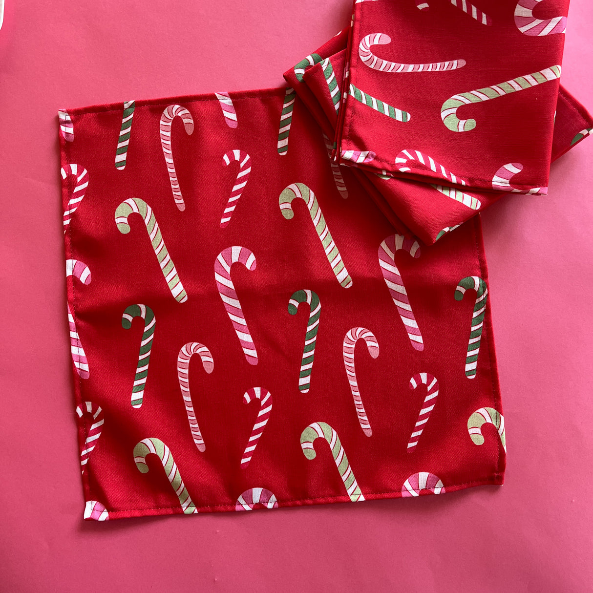 Dancing Candy Canes No-Iron Dinner Napkins, Set of 2