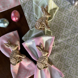 Bunny Gilt Metal Napkin Rings, Set of 2