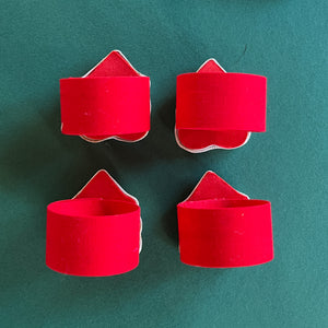 Pointed Cap Satin Santa Vintage Christmas Napkin Rings, Set of 4