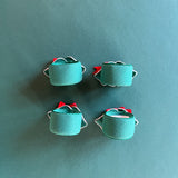 Vintage Satin Bow Bells Christmas Napkin Rings, Set of 4