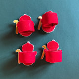 Vintage Satin Snowmen Christmas Napkin Rings, Set of 4