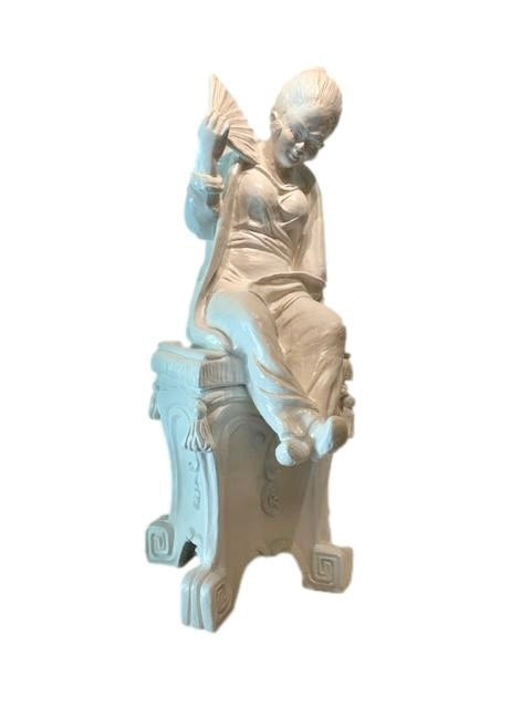 White Chinoiserie Statue
