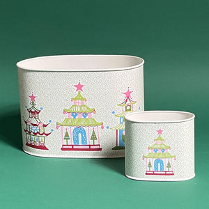 Festive Pagodas Large/Small Christmas Caddy