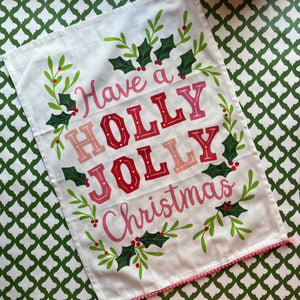 Holly Jolly Christmas Tea Towel/Dish Towel/Guest Towel