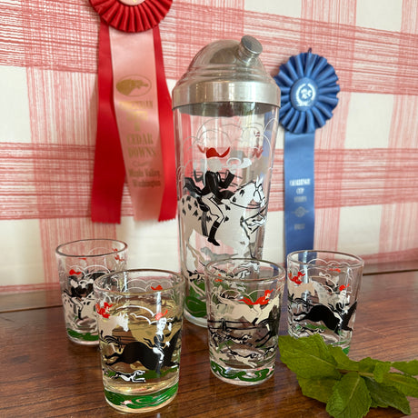 Horse and Hounds Cocktail/Drinks Set, Set of 5
