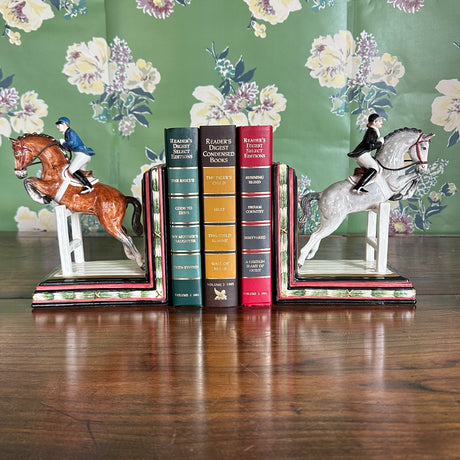 Ceramic Show Jumpers Bookends, Set of 2