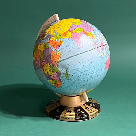 Vintage Metal Globe Metal Stand