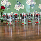 Vintage Fox Hunting Glasses, Set of 6