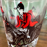 Vintage Fox Hunting Glasses, Set of 6