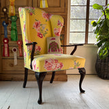 Vintage Swans Island Floral Wingback Chair