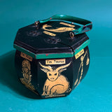 Vintage Decoupage Wood Zodiac Purse