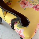 Vintage Swans Island Floral Wingback Chair