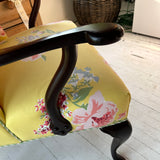 Vintage Swans Island Floral Wingback Chair