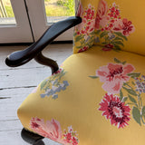 Vintage Swans Island Floral Wingback Chair