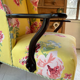Vintage Swans Island Floral Wingback Chair