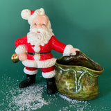 Vintage Ceramic Santa with Bell and Sack Planter/Vase