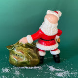 Vintage Ceramic Santa with Bell and Sack Planter/Vase