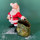 Vintage Ceramic Santa with Bell and Sack Planter/Vase