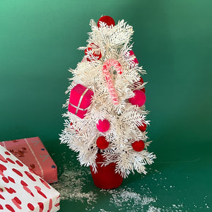 Vintage Flocked Tabletop Christmas Tree