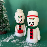 Vintage Felt Snowman Table Decorations, Set of 2