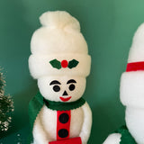 Vintage Felt Snowman Table Decorations, Set of 2