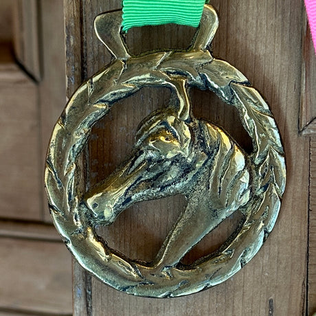 Brass Horse Medallions, Set of 2