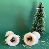 Vintage Felt Snowman Table Decorations, Set of 2