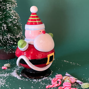 Vintage Ceramic Cartoon Santa Cookie Jar