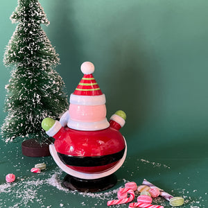 Vintage Ceramic Cartoon Santa Cookie Jar