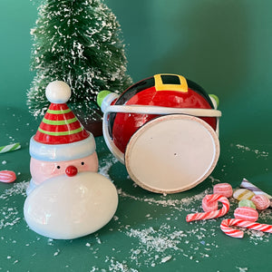 Vintage Ceramic Cartoon Santa Cookie Jar