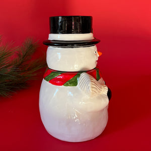 Vintage Tall Ceramic Snowman Cookie Jar