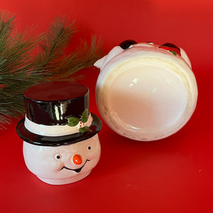 Vintage Tall Ceramic Snowman Cookie Jar