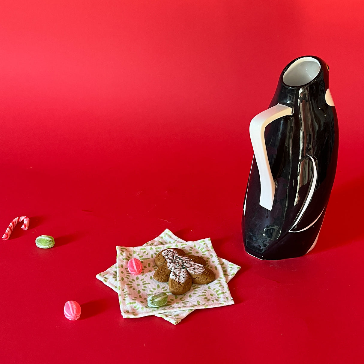 Vintage Italian Christmas Penguin Pitcher