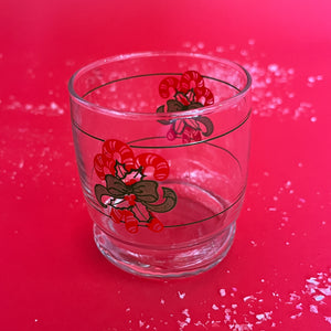 Vintage Christmas Candy Cane Drinks Glasses, Set of 6