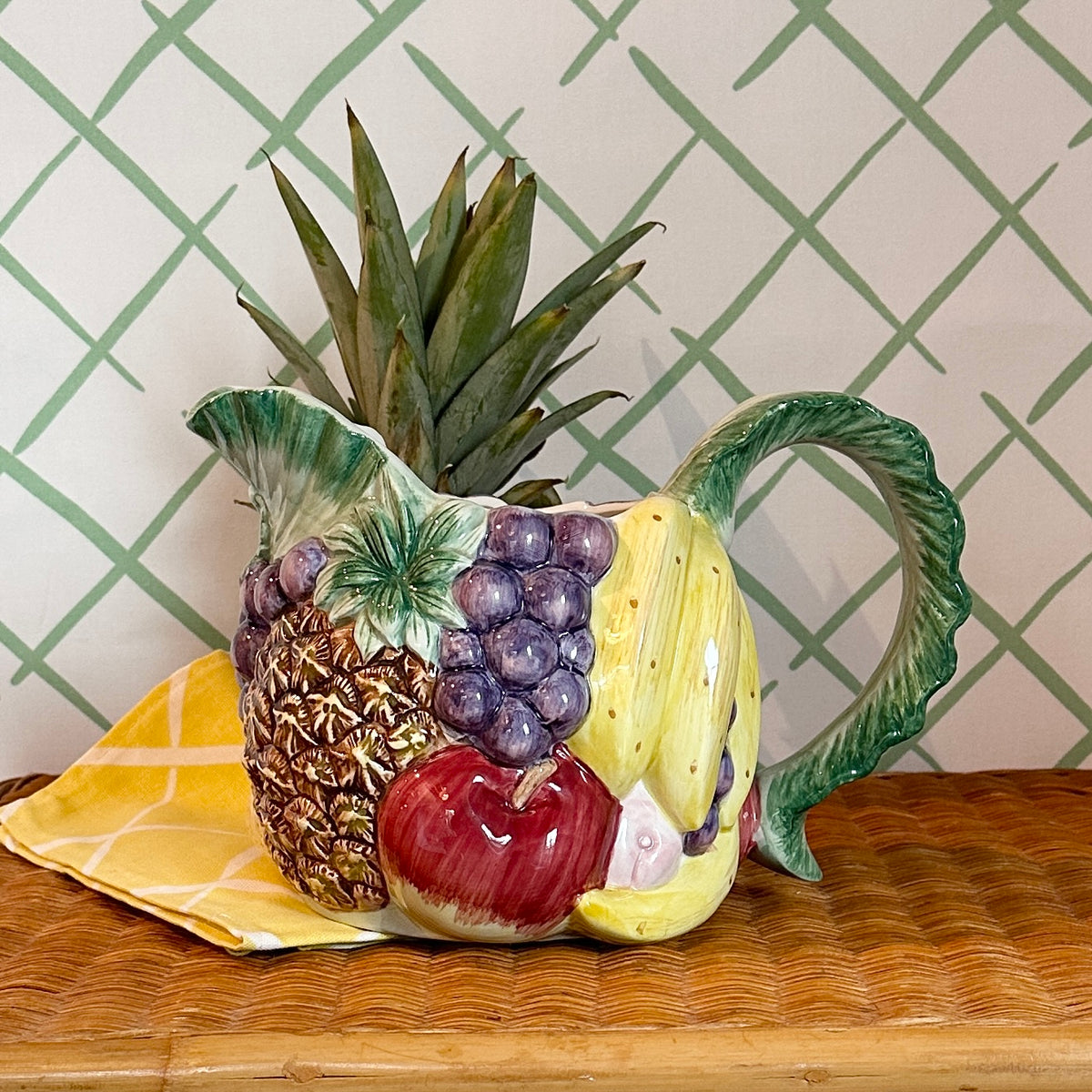 Vintage Raspberry Ceramic Pitcher Vintage Ceramic Fruit Pitcher – Madcap Cottage